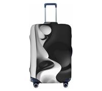 VOSERY Luggage Cover Protector Suitcase Cover - Black White Fluid Sculpture High Elasticity Suitcase Covers Protector for Luggage (No Luggage), Black, L