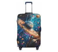 VOSERY Luggage Cover Protector Suitcase Cover - Colorful Planet Universe High Elasticity Suitcase Covers Protector for Luggage (No Luggage), Black, S