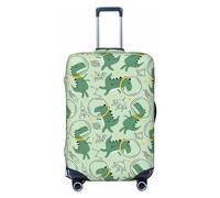 VOSERY Luggage Cover Protector Suitcase Cover - Cute Dinosaurs in Space High Elasticity Suitcase Covers Protector for Luggage (No Luggage), Black, XL