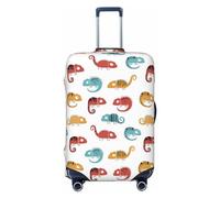 VOSERY Luggage Cover Protector Suitcase Cover - High Elasticity Cartoon Cute Chameleon Lizard_A Suitcase Cover for Luggage, Black, Medium