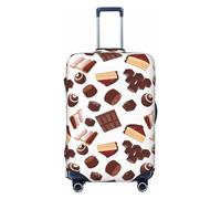 VOSERY Luggage Cover Protector Suitcase Cover - High Elasticity Chocolate Dessert Print Suitcase Cover for Luggage, Black, Large