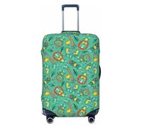 VOSERY Luggage Cover Protector Suitcase Cover - High Elasticity Funny Animals In Jungle Suitcase Cover for Luggage, Black, Large