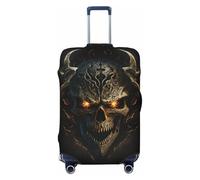 VOSERY Luggage Cover Protector Suitcase Cover - Metal Evil Skull High Elasticity Suitcase Covers Protector for Luggage (No Luggage), Black, L