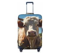 VOSERY Luggage Cover Protector Suitcase Cover - Prairie Flower Cow High Elasticity Suitcase Covers Protector for Luggage (No Luggage), Black, XL