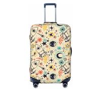 VOSERY Luggage Cover Protector Suitcase Cover - Rockets High Elasticity Suitcase Covers Protector for Luggage (No Luggage), Black, S