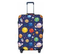 VOSERY Luggage Cover Protector Suitcase Cover - Space planet colorful High Elasticity Suitcase Covers Protector for Luggage (No Luggage), Black, M
