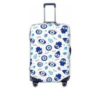 VOSERY Luggage Cover Protector Suitcase Cover - vintage blue evil eye High Elasticity Suitcase Covers Protector for Luggage (No Luggage), Black, S