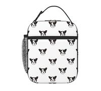 VOSERY Lunch Box for Men Women - Lunch Bag for Men, Stylish Insulated Lunch Bag, Black White Cute French Bulldog_A Insulated Lunch Box, Small Lunch Box for Women, Lunch Box for Adults