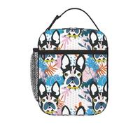 VOSERY Lunch Box for Men Women - Lunch Bag for Men, Stylish Insulated Lunch Bag, Bohemian Cute French Bulldog Insulated Lunch Box, Small Lunch Box for Women, Lunch Box for Adults