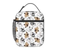 VOSERY Lunch Box for Men Women - Lunch Bag for Men, Stylish Insulated Lunch Bag, Cartoon Cute French Bulldog_A Insulated Lunch Box, Small Lunch Box for Women, Lunch Box for Adults