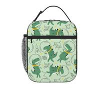 VOSERY Lunch Box for Men Women - Lunch Bag for Men, Stylish Insulated Lunch Bag, Cute Dinosaurs in Space Insulated Lunch Box, Small Lunch Box for Women, Lunch Box for Adults