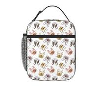 VOSERY Lunch Box for Men Women - Lunch Bag for Men, Stylish Insulated Lunch Bag, Cute French Bulldog Colorful Insulated Lunch Box, Small Lunch Box for Women, Lunch Box for Adults