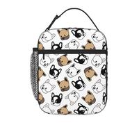 VOSERY Lunch Box for Men Women - Lunch Bag for Men, Stylish Insulated Lunch Bag, Cute French Bulldog Insulated Lunch Box, Small Lunch Box for Women, Lunch Box for Adults