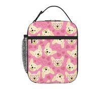 VOSERY Lunch Box for Men Women - Lunch Bag for Men, Stylish Insulated Lunch Bag, Cute French Bulldog Love Glasses Insulated Lunch Box, Small Lunch Box for Women, Lunch Box for Adults