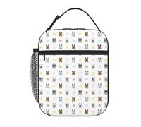 VOSERY Lunch Box for Men Women - Lunch Bag for Men, Stylish Insulated Lunch Bag, Cute French Bulldog Teacup Insulated Lunch Box, Small Lunch Box for Women, Lunch Box for Adults