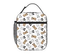 VOSERY Lunch Box for Men Women - Lunch Bag for Men, Stylish Insulated Lunch Bag, Cute Funny French Bulldog Insulated Lunch Box, Small Lunch Box for Women, Lunch Box for Adults