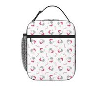 VOSERY Lunch Box for Men Women - Lunch Bag for Men, Stylish Insulated Lunch Bag, Cute Santa Hat French Bulldog Insulated Lunch Box, Small Lunch Box for Women, Lunch Box for Adults