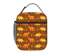 VOSERY Lunch Box for Men Women - Lunch Bag for Men, Stylish Insulated Lunch Bag, Dinosaurs and Leaves Insulated Lunch Box, Small Lunch Box for Women, Lunch Box for Adults
