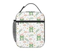 VOSERY Lunch Box for Men Women - Lunch Bag for Men, Stylish Insulated Lunch Bag, Frog and Mushrooms Insulated Lunch Box, Small Lunch Box for Women, Lunch Box for Adults