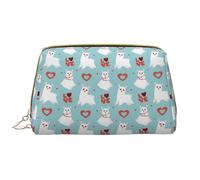 VOSERY Makeup Bag, Cosmetic Bags Travel Toiletry Bag for Women, Large Capacity Makeup Bag Organizer, Cartoon Cute Alpacas Love Make up Bag, Cute Makeup Pouch, Waterproof Leather Makeup Case