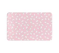 VOSERY Modern Knight Horse White Pink Bathroom Rugs 30x20 - Soft Absorbent Non-Slip Bath Rugs Mat, Machine Washable Bath Mats Shower Rug for Bathroom