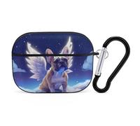 VOSERY Night Sky Winged French Bulldog Compatible with Airpods Pro Case - Cute Case Compatible with Airpods Pro 2 Case, PC Case Compatible with Airpods Pro 2nd Generation Case with Keychain