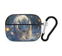 VOSERY Prowling White Tiger Snow Compatible with Airpods Pro Case - Cute Case Compatible with Airpods Pro 2 Case, PC Case Compatible with Airpods Pro 2nd Generation Case with Keychain