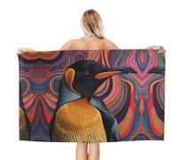 VOSERY Quick Dry Beach Towel - Abstract Pattern Penguin Soft Bath Towels for Bathroom, Towels for Body, Personalized Beach Towels, Absorbent Shower Towels for Home, Travel