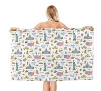 VOSERY Quick Dry Beach Towel - America Landmarks Soft Bath Towels for Bathroom, Towels for Body, Personalized Beach Towels, Absorbent Shower Towels for Home, Travel