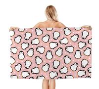 VOSERY Quick Dry Beach Towel - Cute Penguin Soft Bath Towels for Bathroom, Towels for Body, Personalized Beach Towels, Absorbent Shower Towels for Home, Travel