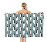 VOSERY Quick Dry Beach Towel - Penguin Soft Bath Towels for Bathroom, Towels for Body, Personalized Beach Towels, Absorbent Shower Towels for Home, Travel