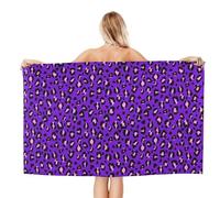 VOSERY Quick Dry Beach Towel - Pink Leopard Purple Soft Bath Towels for Bathroom, Towels for Body, Personalized Beach Towels, Absorbent Shower Towels for Home, Travel