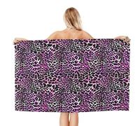VOSERY Quick Dry Beach Towel - Purple Cool Trendy Leopard Print Soft Bath Towels for Bathroom, Towels for Body, Personalized Beach Towels, Absorbent Shower Towels for Home, Travel