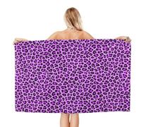 VOSERY Quick Dry Beach Towel - Purple Lilac Leopard Cool Soft Bath Towels for Bathroom, Towels for Body, Personalized Beach Towels, Absorbent Shower Towels for Home, Travel