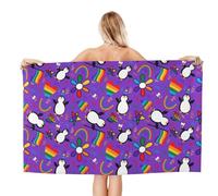 VOSERY Quick Dry Beach Towel - Rainbow LGBT Penguin Soft Bath Towels for Bathroom, Towels for Body, Personalized Beach Towels, Absorbent Shower Towels for Home, Travel