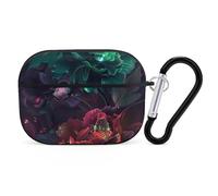 VOSERY Red and Green Carnation Compatible with Airpods Pro Case - Cute Case Compatible with Airpods Pro 2 Case, PC Case Compatible with Airpods Pro 2nd Generation Case with Keychain