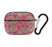 VOSERY Red Green Paisley Compatible with Airpods Pro Case - Cute Case Compatible with Airpods Pro 2 Case, PC Case Compatible with Airpods Pro 2nd Generation Case with Keychain