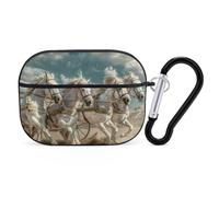 VOSERY Roman Chariot Horse Race Compatible with Airpods Pro Case - Cute Case Compatible with Airpods Pro 2 Case, PC Case Compatible with Airpods Pro 2nd Generation Case with Keychain