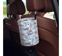 VOSERY Seal Fox Seagull Whales Car Trash Can, Mini Car Trash Bin, Car Garbage Can for Car Decor, Funny Car Accessories Interior for Women Men