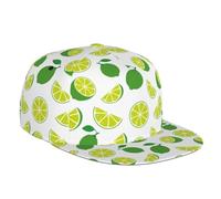 VOSERY Snapback Hats for Men - Cute Limes No.1023 Flat Bill Brim Hat for Men Adjustable Baseball Cap