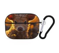 VOSERY Sunset Sunflower Cow Compatible with Airpods Pro Case - Cute Case Compatible with Airpods Pro 2 Case, PC Case Compatible with Airpods Pro 2nd Generation Case with Keychain