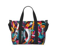 VOSERY Travel Bag, Abstract Jazz Instrumental Weekender Bag Carry On Duffle Bags for Women, Travel Essentials Sport Gym Bag for Men, Overnight Bag Luggage Bag Personal Item Bag