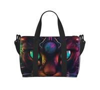 VOSERY Travel Bag, Futuristic Cat Warrior Weekender Bag Carry On Duffle Bags for Women, Travel Essentials Sport Gym Bag for Men, Overnight Bag Luggage Bag Personal Item Bag