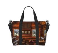 VOSERY Travel Bag, Log Cabin Inside Weekender Bag Carry On Duffle Bags for Women, Travel Essentials Sport Gym Bag for Men, Overnight Bag Luggage Bag Personal Item Bag