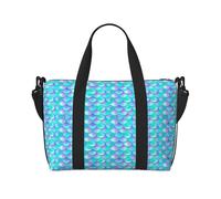 VOSERY Travel Bag, Pearl purple blue fish scales Weekender Bag Carry On Duffle Bags for Women, Travel Essentials Sport Gym Bag for Men, Overnight Bag Luggage Bag Personal Item Bag