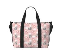 VOSERY Travel Bag, Pink Parachute Gray Koala Weekender Bag Carry On Duffle Bags for Women, Travel Essentials Sport Gym Bag for Men, Overnight Bag Luggage Bag Personal Item Bag