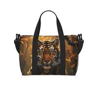 VOSERY Travel Bag, Tiger in the Fallen Leaf Forest Weekender Bag Carry On Duffle Bags for Women, Travel Essentials Sport Gym Bag for Men, Overnight Bag Luggage Bag Personal Item Bag