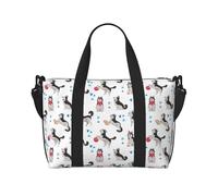 Vosery Travel Duffel Bag, Weekender Bag Carry On Overnight Tote Bags for Women and Men, Cartoon Cute Husky Dog Funny Shoulder Sport Gym Luggage Bag Personal Item Travel Bag