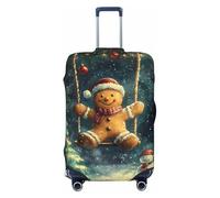 VOSERY Travel Luggage Cover - Christmas playful gingerbread man Washable Suitcase Covers Protector Fits 18-32 Inch Luggage, Black, Large