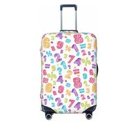 VOSERY Travel Luggage Cover - Math colorful number Washable Suitcase Covers Protector Fits 18-32 Inches Luggage, Black, S